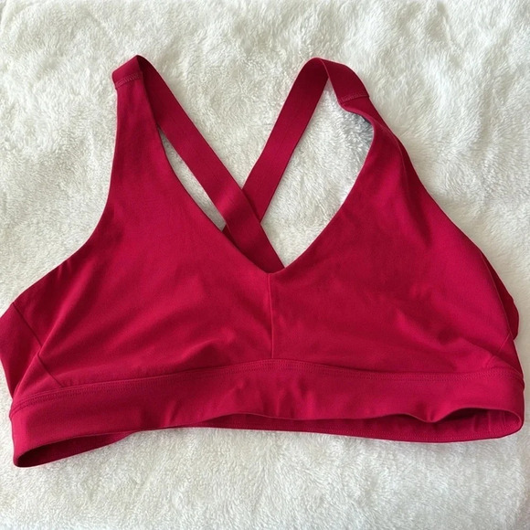 prAna Layna cranberry red cross back Bra size XL - Picture 3 of 6